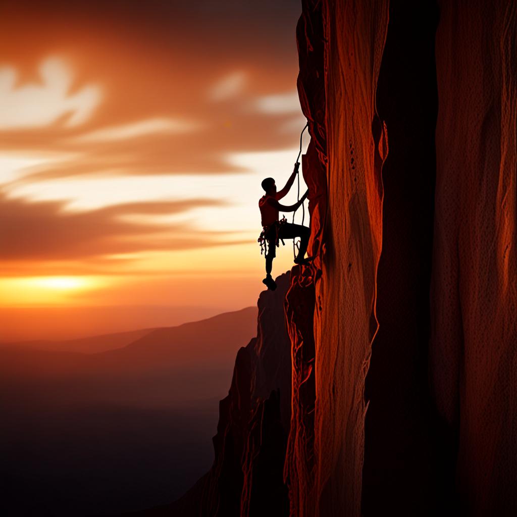 AI adventure photography - rock climbing cliff face extreme sports - VOID AI bulk image creator