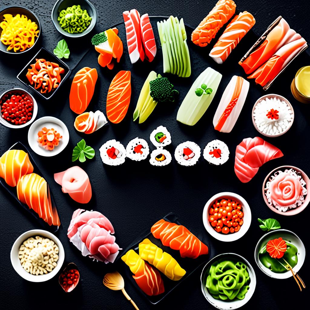 AI food photography - sushi selection platter Japanese restaurant photography - VOID AI bulk image creator