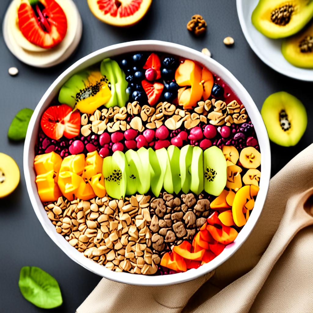 AI food photography - healthy acai breakfast bowl colourful food editorial - VOID AI bulk image creator