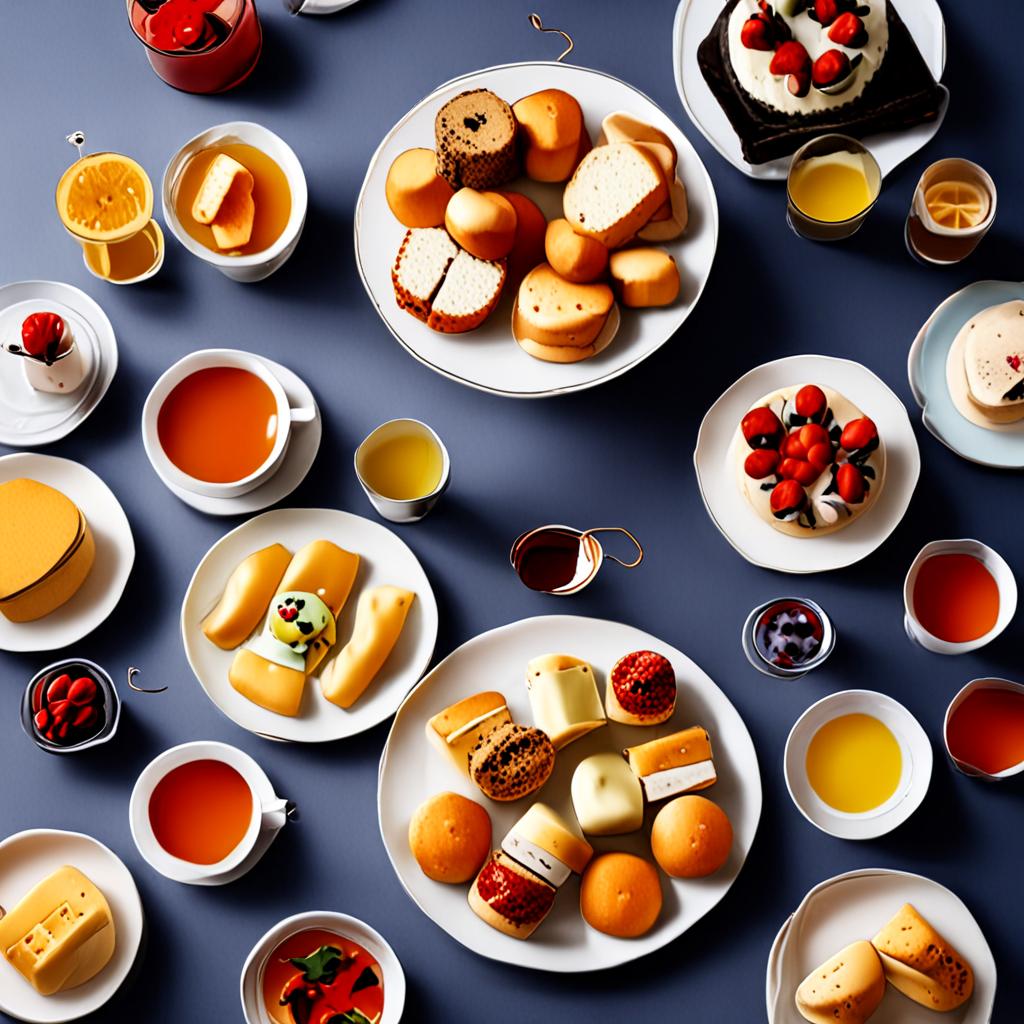 AI food photography - elegant English afternoon tea with finger sandwiches scones - VOID AI bulk image creator