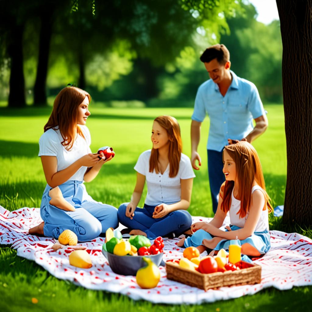 AI lifestyle photography - family outdoor picnic joyful summer lifestyle - VOID AI bulk image creator
