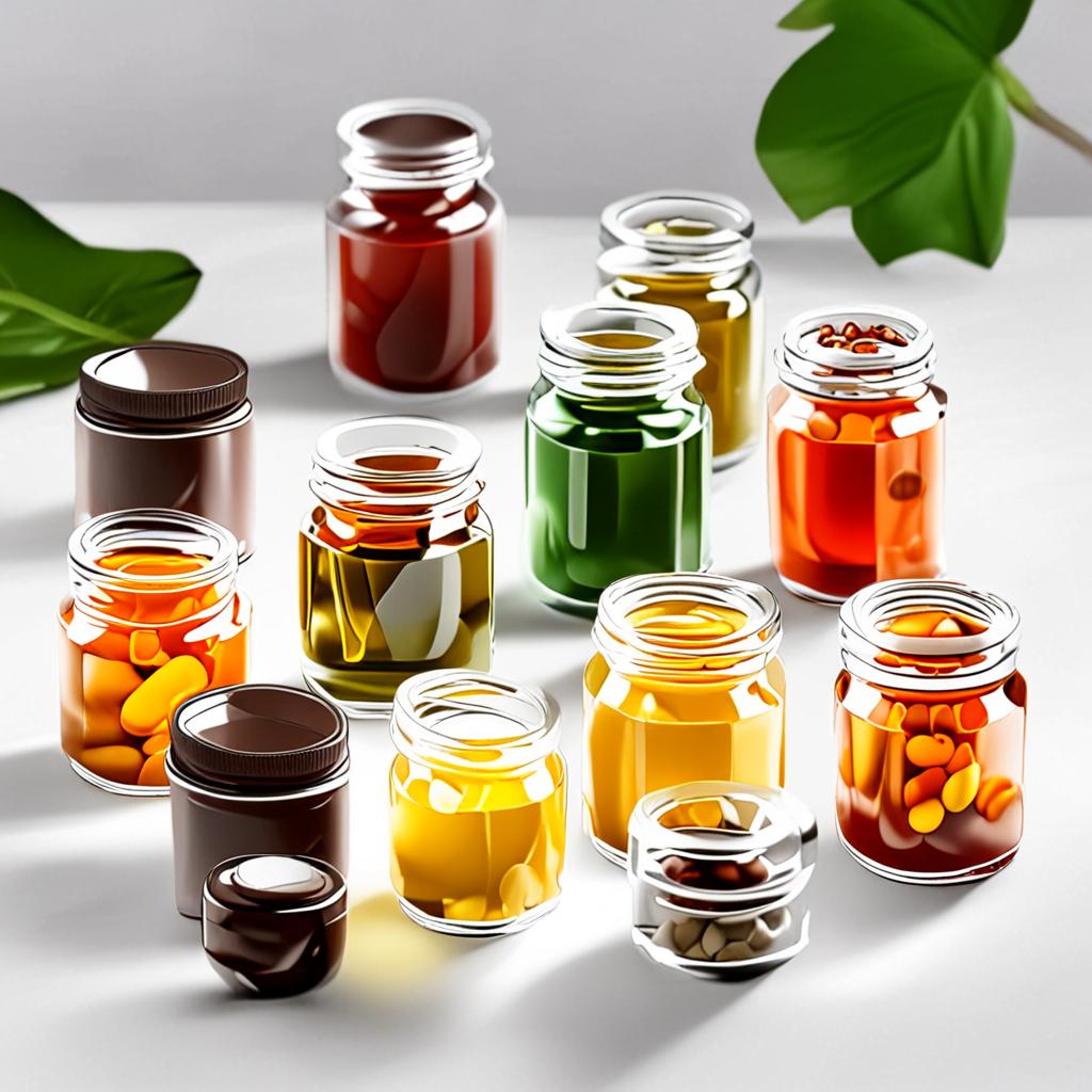 AI product photography - natural wellness supplements in glass jar on white marble - VOID AI bulk image creator